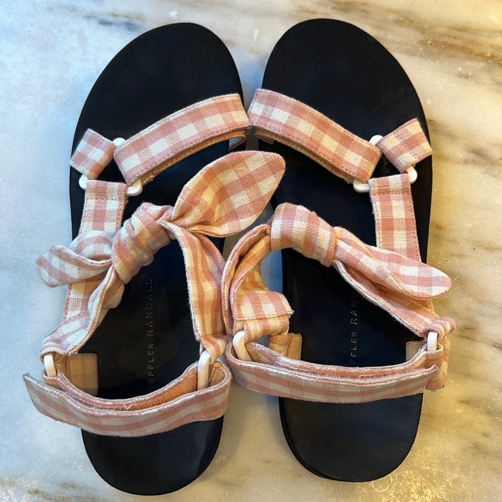 Loeffler Randall Maisie Gingham Ankle Strap Sandal 9.5